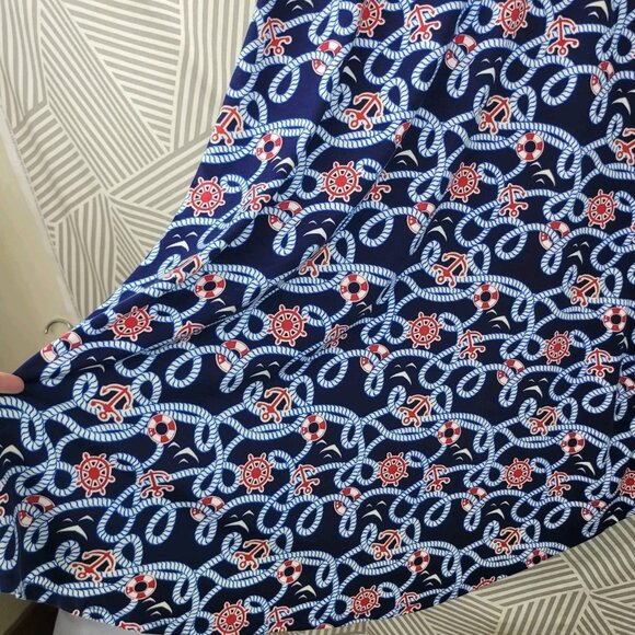 NEW Lularoe Carly NWT Dress Size XXS Short Sleeve Nautical Life Preserver Anchor - Picture 4 of 8